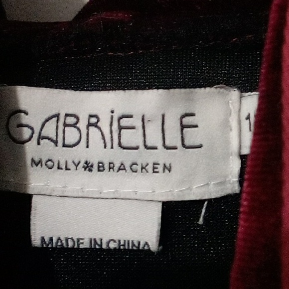 Molly Bracken Burgundy/Wine Red Velvet Hoodie Bomber Jacket - Picture 2 of 6